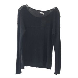 NWT ALC Black Mesh Long Sleeve Cotton Sweater XS